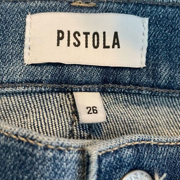 Pistola Lennon High Rise Crop Boot Jeans Blue Caravan Light Wash Denim 26 - Picture 6 of 9